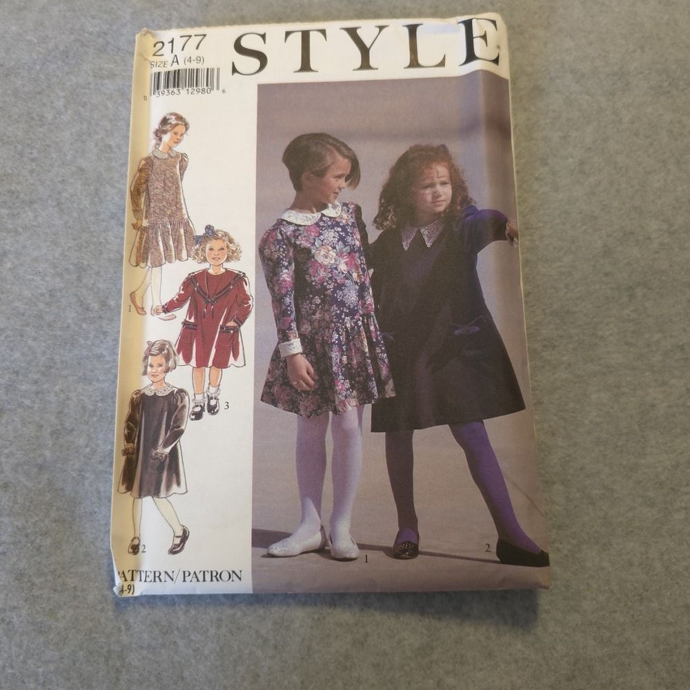 Style 2177 Girls Dress Pattern Size 4-9 Vintage‎ 1990s Uncut Puff Sleeve